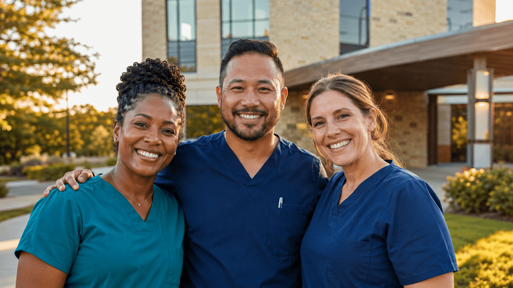 SafeCare healthcare team outside facility